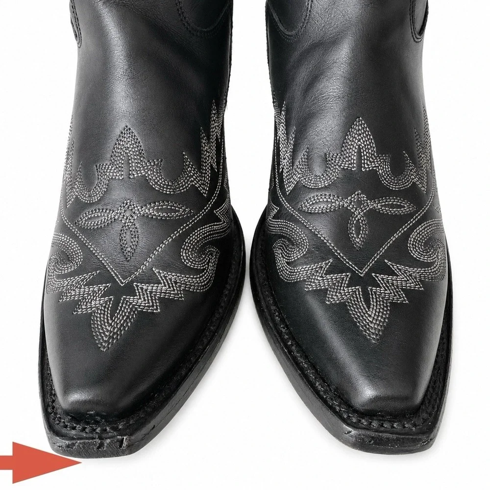 Lane Lexington Corset Boots Women's Size 11 Black Leather Over The Knee